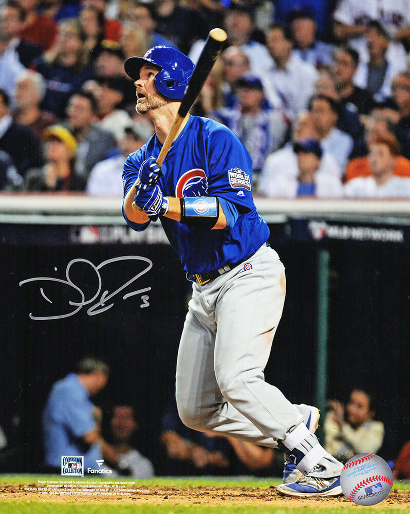 David Ross Signed Chicago Cubs 2016 WS Game 7 Last Career At Bat HR 8x10 Photo