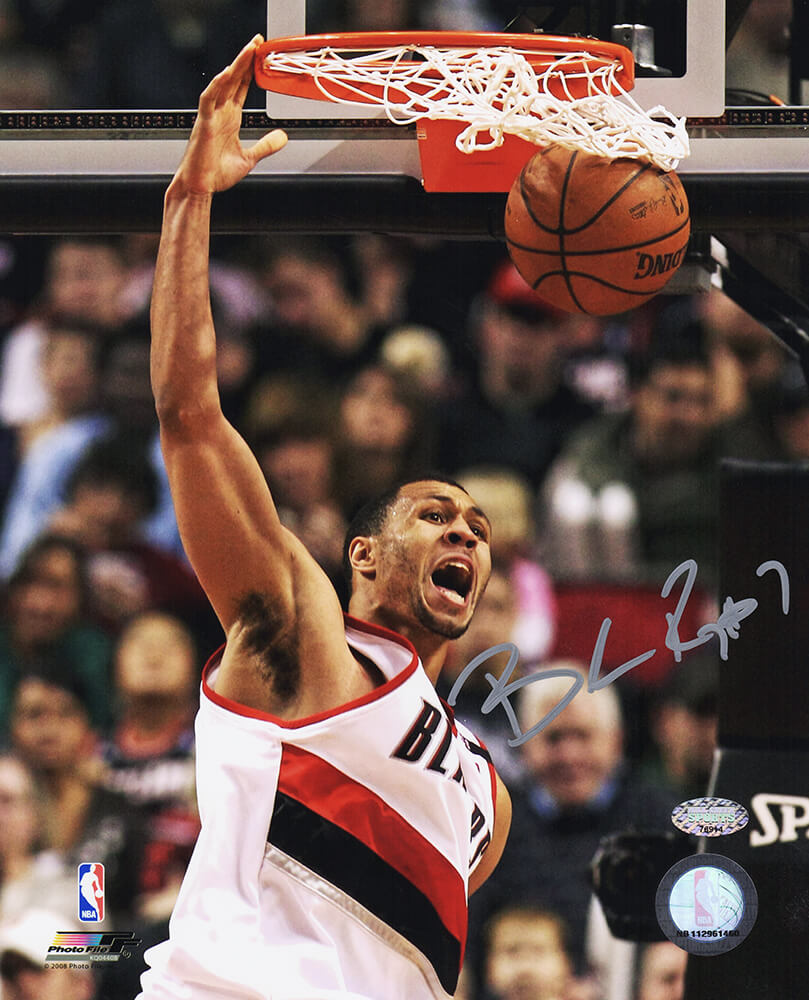 Brandon Roy Signed Portland Trailblazers Slam Dunk Action 8x10 Photo