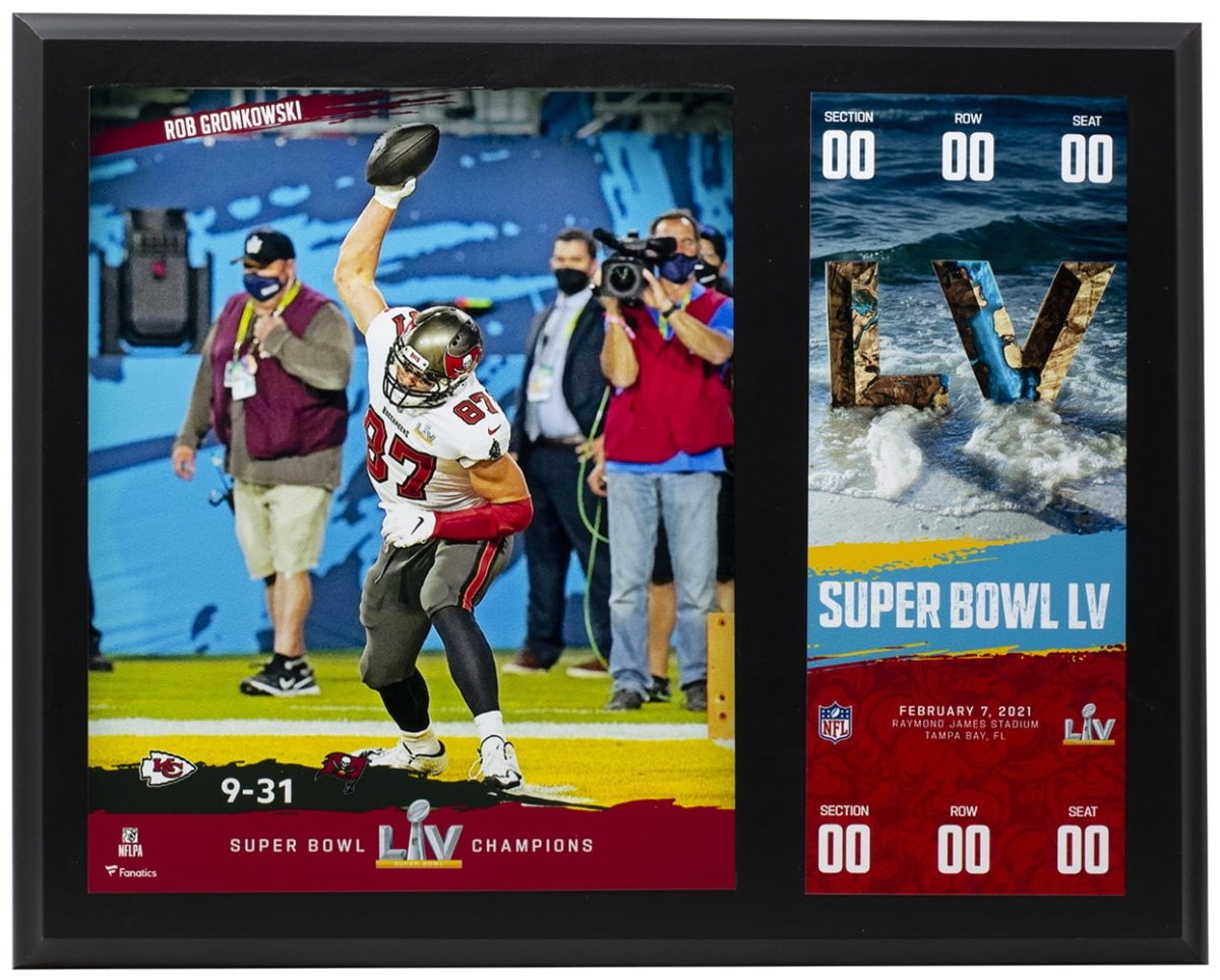 Rob Gronkowski 12x15 Tampa Bay Buccaneers Plaque w/ Replica Super Bowl Ticket - Sports Integrity