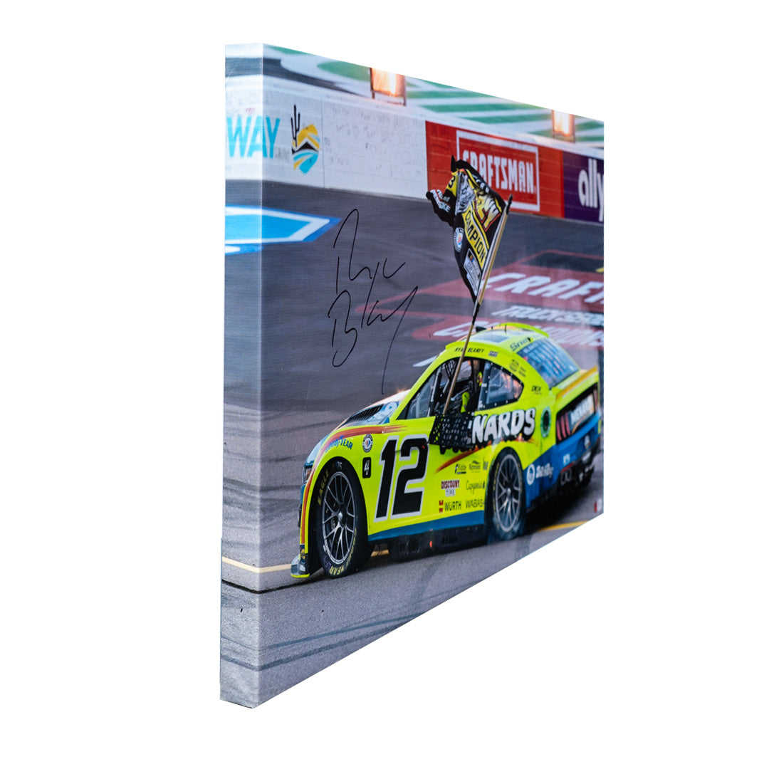 Ryan Blaney Signed 2023 NASCAR Cup Championship 20x30 Canvas - Pristine Authentic COA