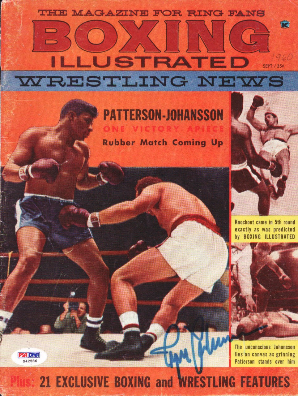 Ingemar Johansson Autographed Boxing Illustrated Magazine Cover PSA/DNA #S42586