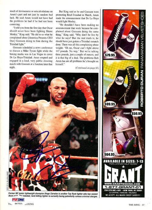 Diego Corrales Autographed Magazine Page Photo PSA/DNA #S47521