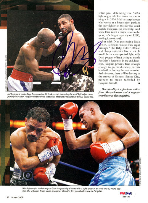 Diego Corrales Autographed Magazine Page Photo PSA/DNA #S48488