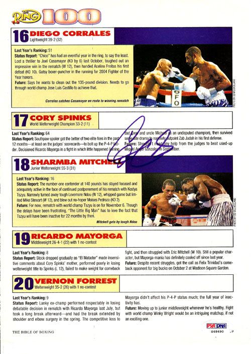 Diego Corrales Autographed Magazine Page Photo PSA/DNA #S48490