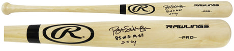 Bret Saberhagen Signed Rawlings Pro Blonde Baseball Bat w/85 WS MVP, 2x CY