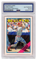 Chris Sabo Signed Reds 1988 Topps Traded Rookie Baseball Card #98T - (PSA Encapsulated)