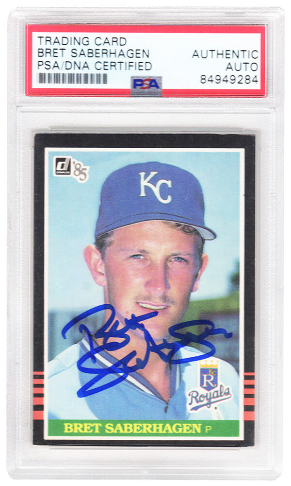 Bret Saberhagen Signed Kansas City Royals 1985 Donruss Rookie Baseball Trading Card #22 - (PSA Encapsulated)