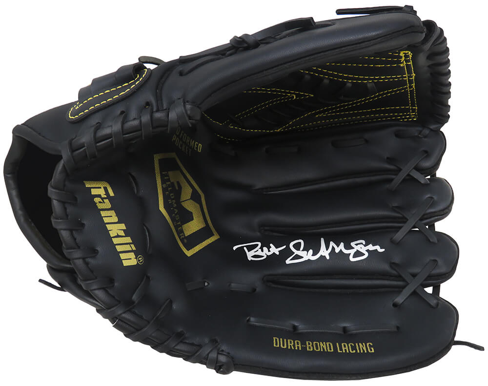 Bret Saberhagen Signed Franklin Black Baseball Fielders Glove