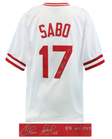 Chris Sabo Signed White Custom Baseball Jersey w/88 NL ROY