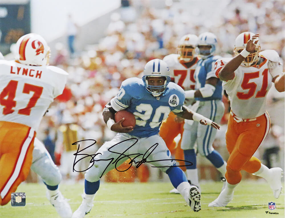 Barry Sanders Signed Detroit Lions Action vs Buccaneers 16x20 Photo