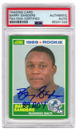 Barry Sanders Signed Detroit Lions 1989 Score Rookie Card #257 w/ROY'89 - (PSA Encapsulated)