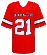 Barry Sanders Signed Oklahoma State Cowboys Throwback Orange The Retro Brand Football Jersey