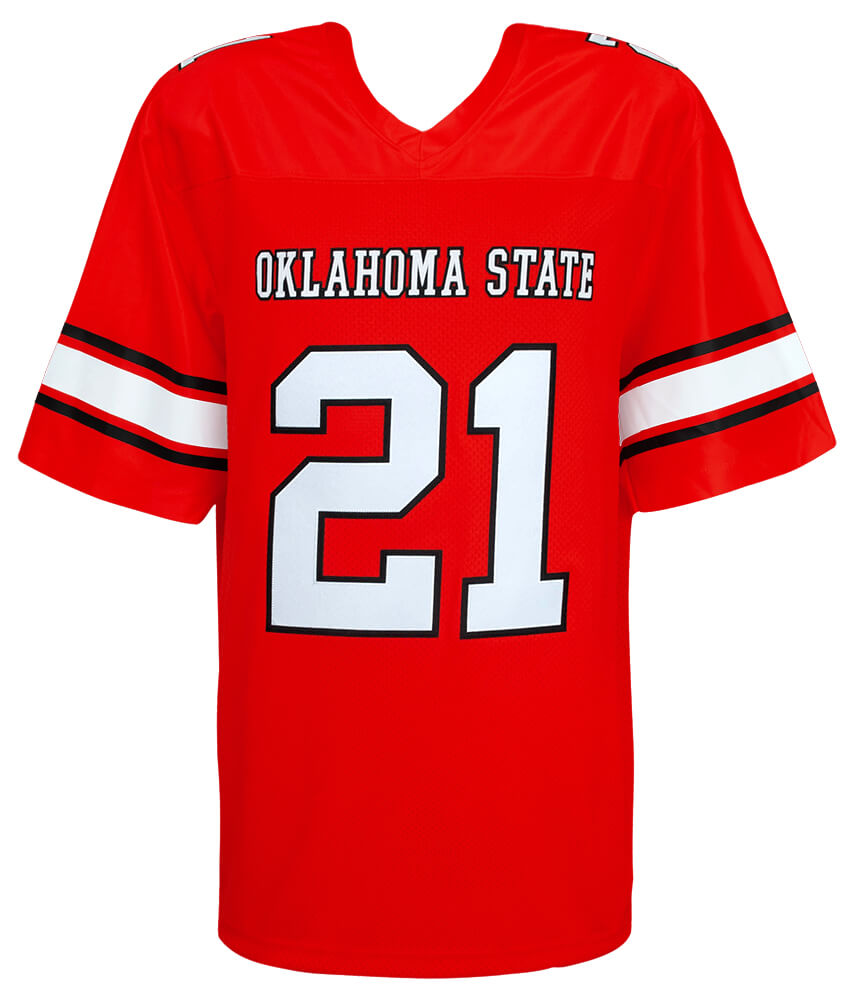 Barry Sanders Signed Oklahoma State Cowboys Throwback Orange The Retro Brand Football Jersey