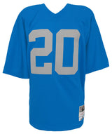 Barry Sanders Signed Detroit Lions Blue With Grey Numbers 1994 Throwback M&N NFL Football Jersey