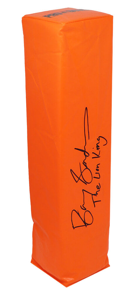 Barry Sanders Signed Orange Endzone Football Pylon w/The Lion King