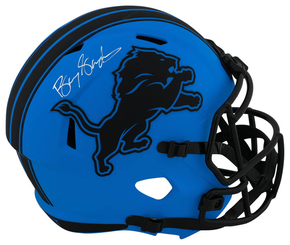 Barry Sanders Signed Detroit Lions RAVE Riddell Full Size Speed Replica Helmet