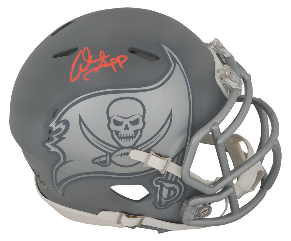 Warren Sapp Signed Tampa Bay Buccaneers SLATE Riddell Speed Mini Helmet