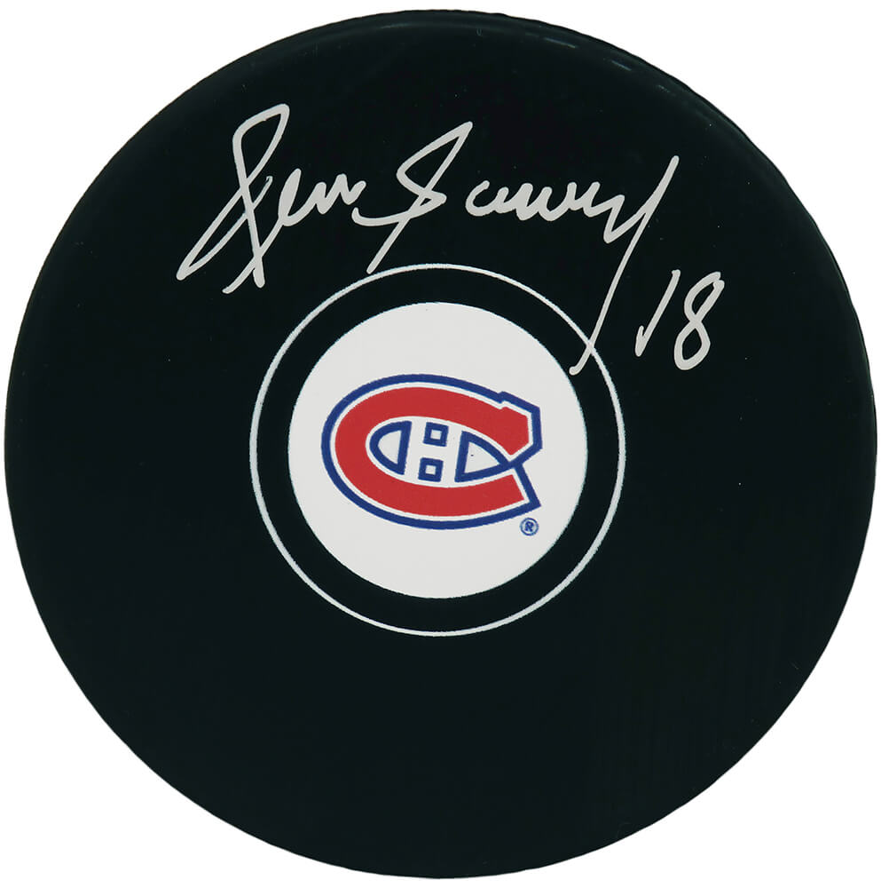 Denis Savard Signed Montreal Canadiens Logo Hockey Puck