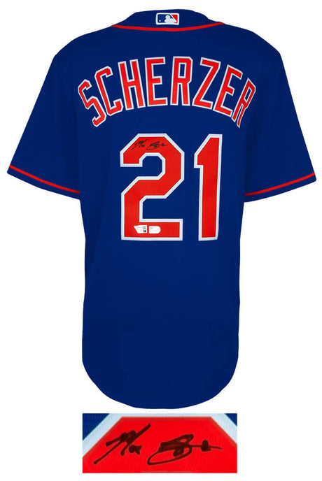 Max Scherzer Signed New York Mets Blue Nike Replica Baseball Jersey - (Fanatics)