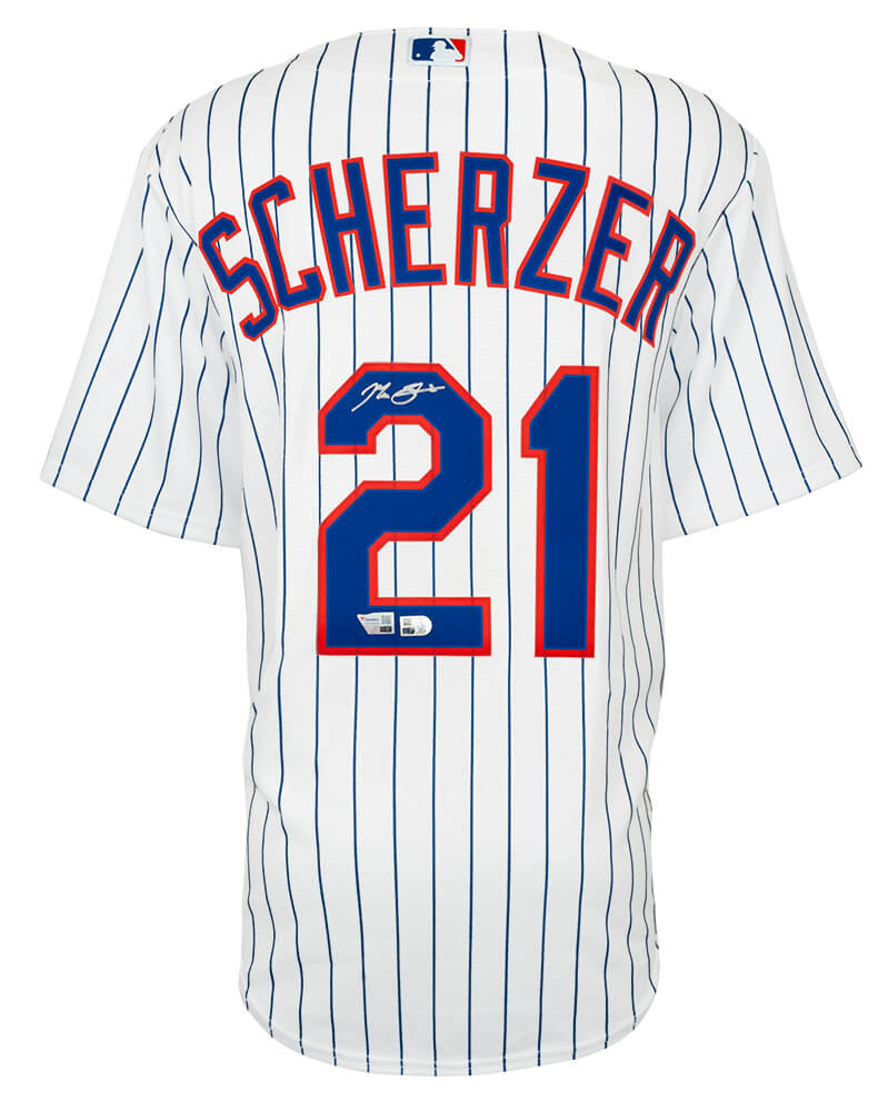 Max Scherzer Signed New York Mets White Nike Replica Baseball Jersey - (Fanatics)