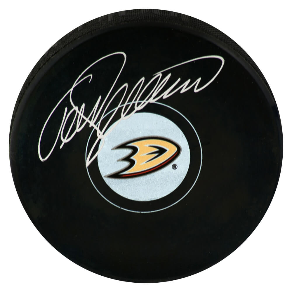 Teemu Selanne Signed Anaheim Ducks Team Logo Hockey Puck