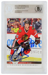 Andrew Shaw Signed Chicago Blackhawks 2012-13 Upper Deck SC Champs Hockey Card #22 - (Beckett Encapsulated)