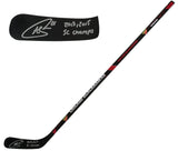 Andrew Shaw Signed Chicago Blackhawks Logo 48-Inch Hockey Stick w/2013, 2015 SC Champs