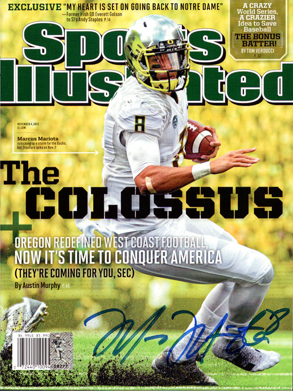 Marcus Mariota Autographed Sports Illustrated Magazine Oregon Ducks MM Holo Stock #89202