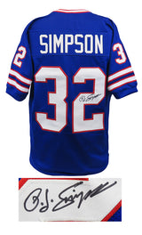 O.J. Simpson Signed Blue Throwback Custom Football Jersey