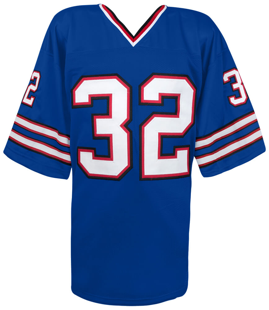 O.J. Simpson Signed Blue Throwback Embroidered Stat Custom Football Jersey - (JSA COA)