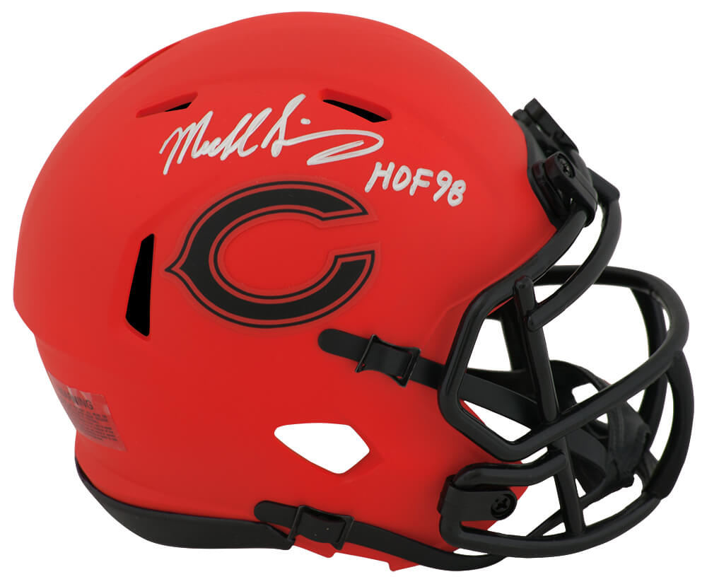 Mike Singletary Signed Chicago Bears RAVE Riddell Speed Mini Helmet w/HOF'98