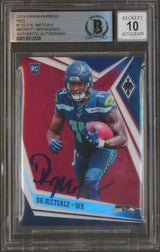 Seahawks DK Metcalf Signed 2019 Panini Phoenix Red #110 RC Auto 10! BAS Slabbed