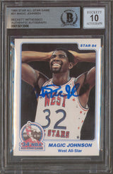 Lakers Magic Johnson Signed 1984 Star All Star Game #21 Card Auto 10! BAS Slab