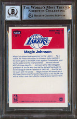 Lakers Magic Johnson Signed 1986 Fleer Stickers #7 Auto 10! BAS Slabbed