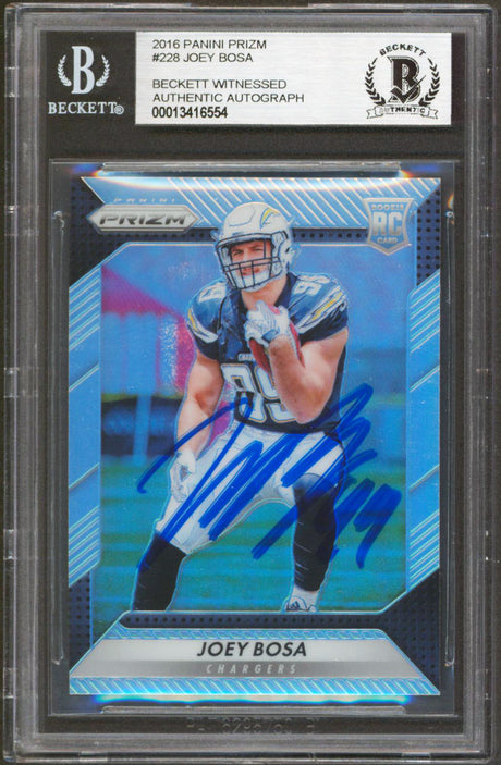 Chargers Joey Bosa Authentic Signed 2016 Panini Prizm #228 RC Card BAS Slabbed 4