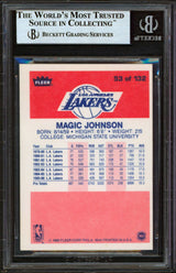 Lakers Magic Johnson Authentic Signed 1986 Fleer #53 Card BAS Slabbed