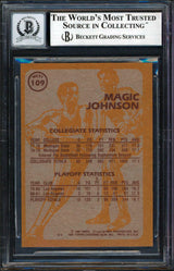 Lakers Magic Johnson Authentic Signed 1981 Topps #W109 Card Auto 10! BAS Slabbed