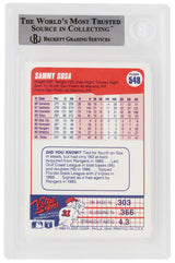 Sammy Sosa Signed Chicago White Sox 1990 Fleer Rookie Baseball Card #548 - (Beckett Encapsulated)