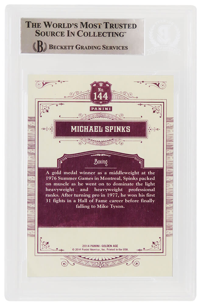 Michael (Mike) Spinks Signed 2014 Panini Golden Age Boxing Trading Card #144 - (Beckett Encapsulated)