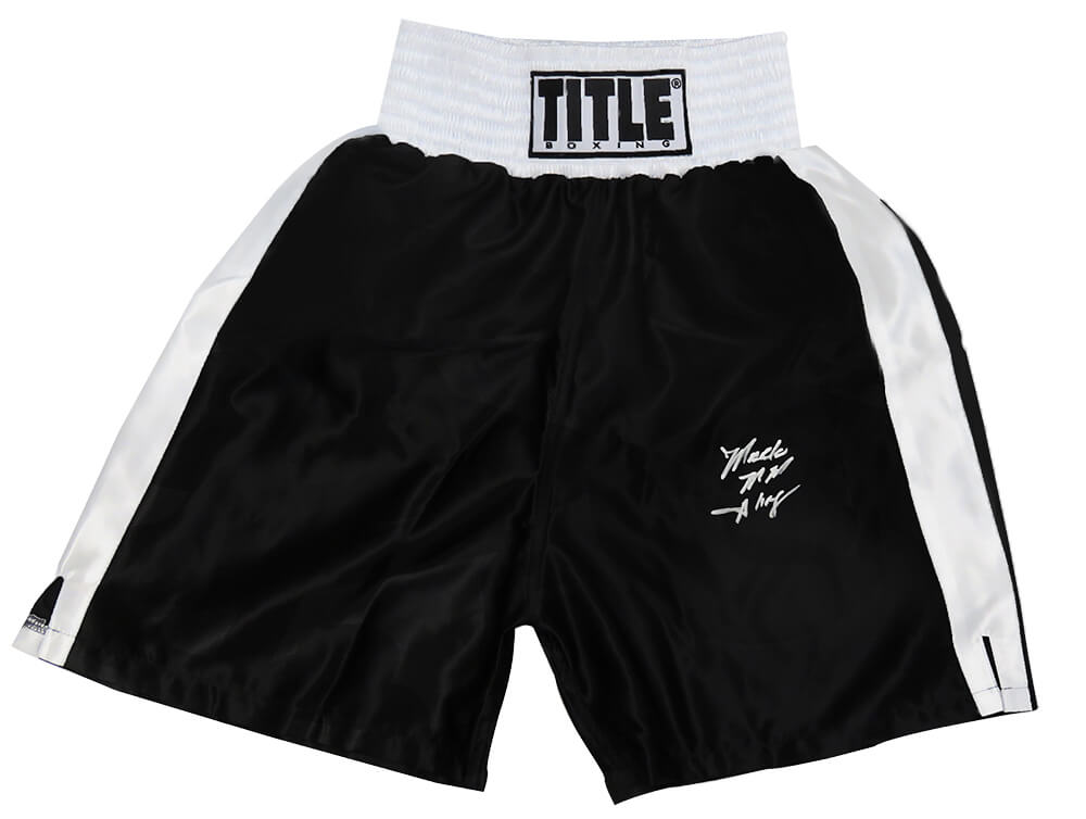 Marlon Starling Signed Title Black With White Trim Boxing Trunks