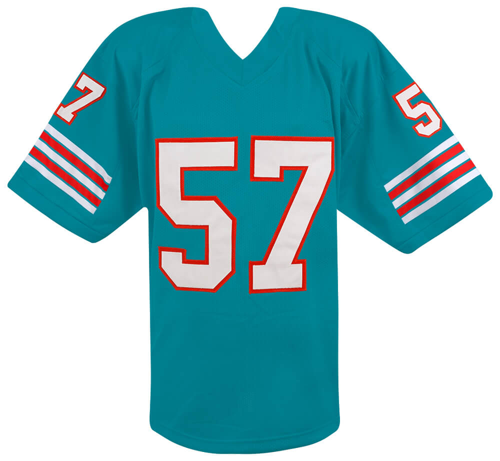 Dwight Stephenson Signed Teal Throwback Custom Football Jersey w/HOF'98