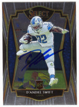 D'Andre Swift Signed Detroit Lions 2020 Panini Select Rookie Football Card #151