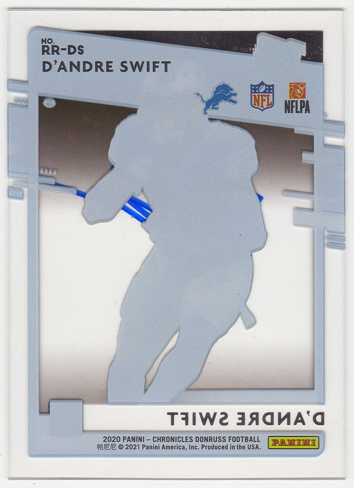 D'Andre Swift Signed Detroit Lions 2020 Donruss Clearly Rated Rookie Football Card #RR-DS