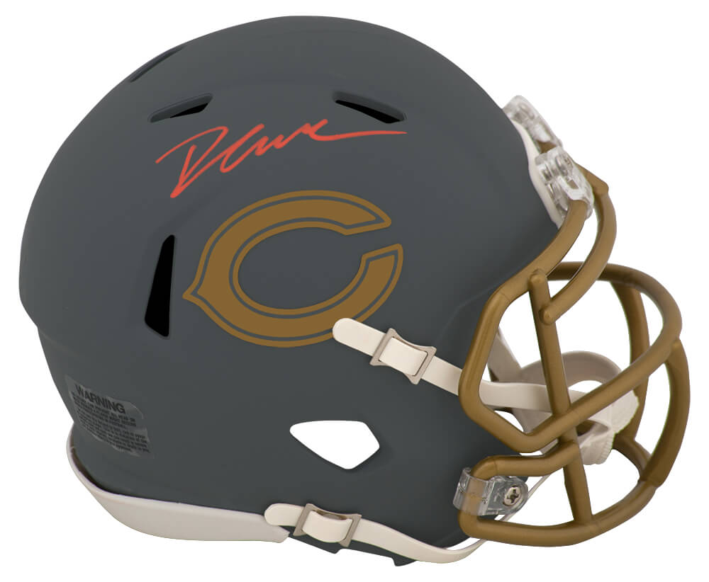 D'Andre Swift Signed Chicago Bears SLATE Riddell Speed Mini Helmet