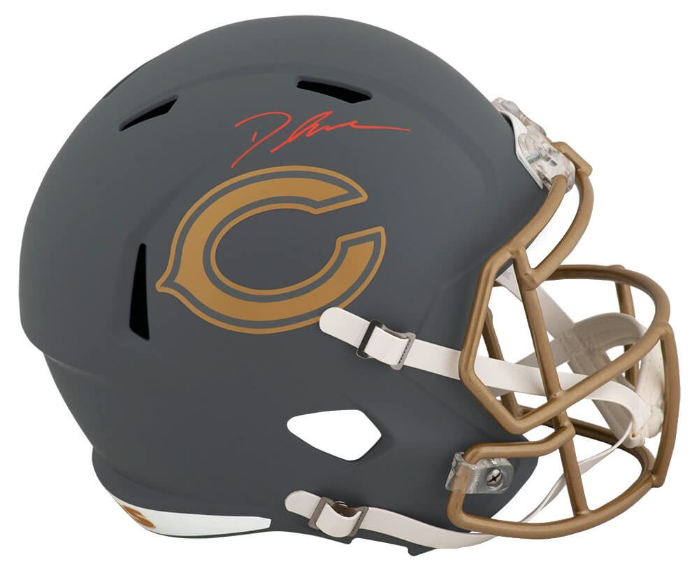 D'Andre Swift Signed Chicago Bears SLATE Riddell Full Size Speed Replica Helmet