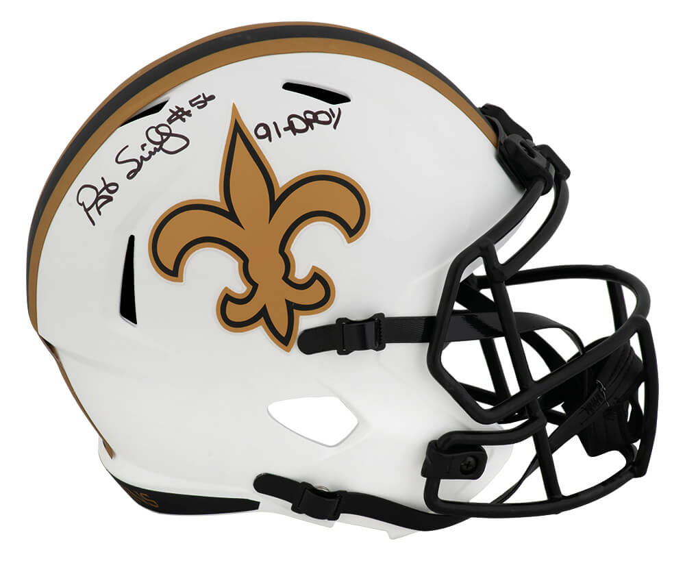 Pat Swilling Signed New Orleans Saints LUNAR Riddell Full Size Speed Replica Helmet w/91 DPOY