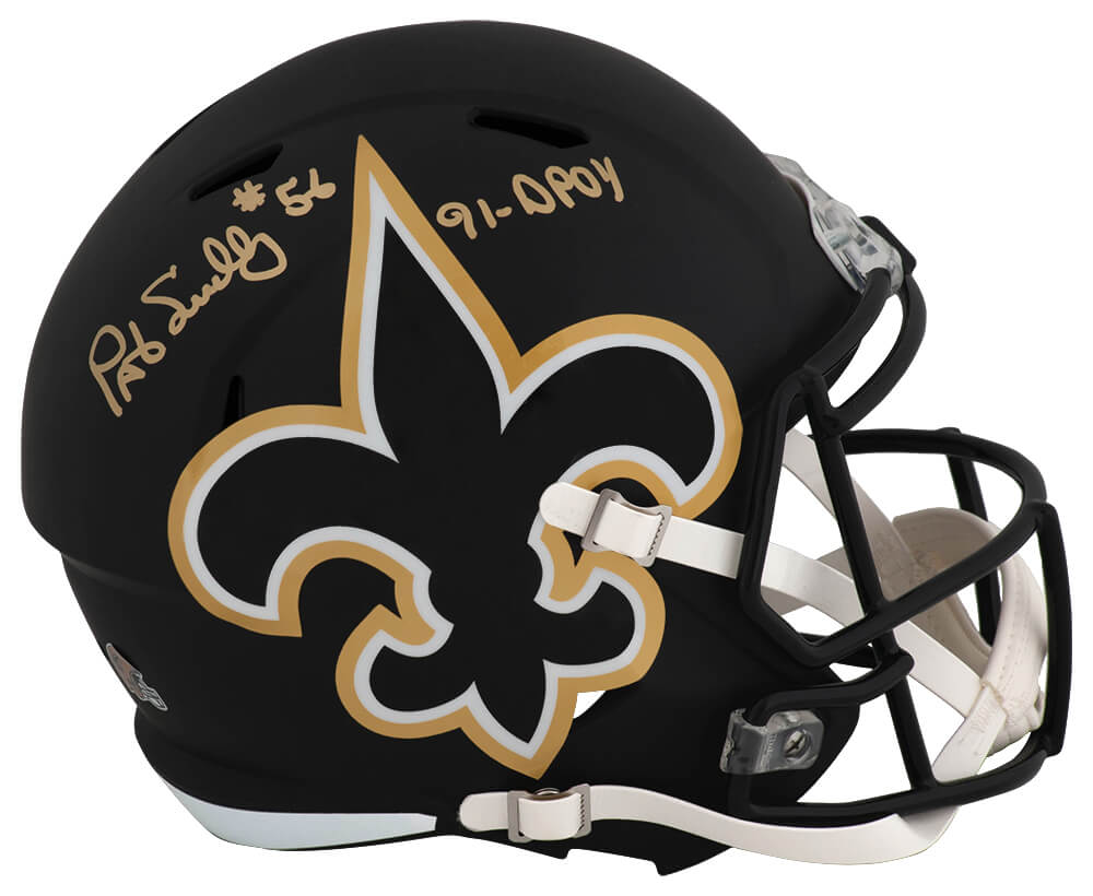 Pat Swilling Signed New Orleans Saints AMP Riddell Full Size Speed Replica Helmet w/91 DPOY