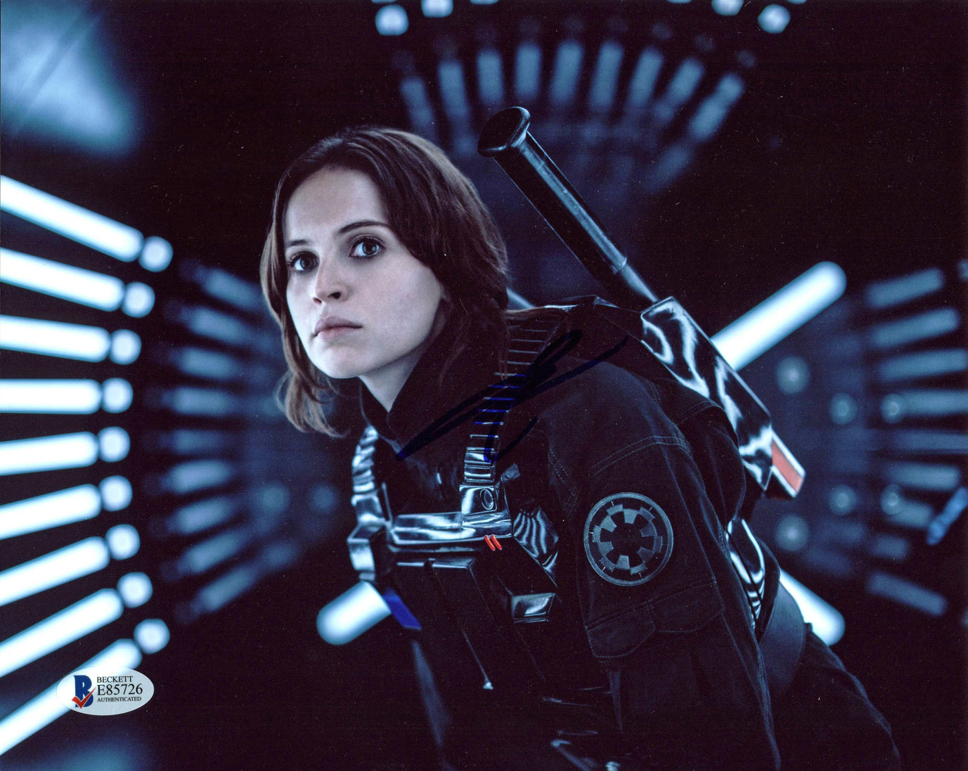 Felicity Jones Rogue One A Star Wars Story Signed 8x10 Photo BAS #E85726