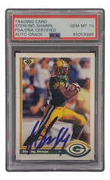 Sterling Sharpe Signed 1991 UD #136 Packers Trading Card PSA/DNA Gem MT 10 - Sports Integrity