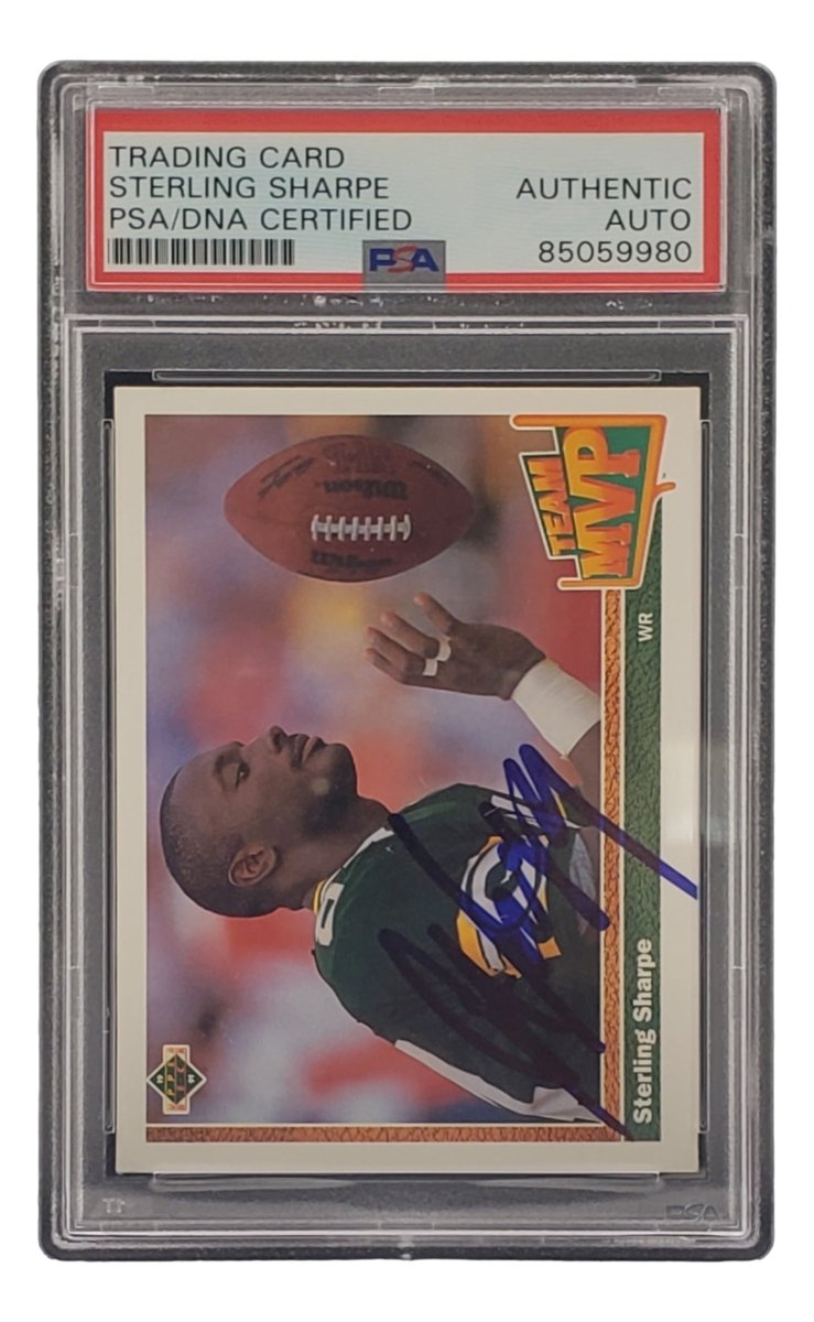 Sterling Sharpe Signed 1991 Upper Deck #459 Packers Trading Card PSA/DNA - Sports Integrity